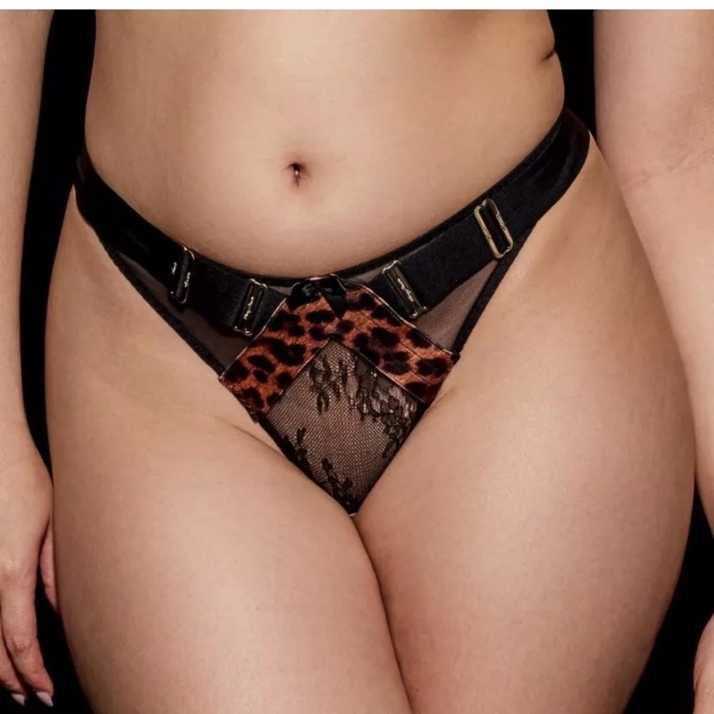 NWT Honey Birdette Marilyn Thong Leapard Size Small